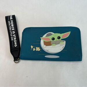 The Child The Mandalorian Baby Yoda Tech Teal Wallet Wristlet Star Wars